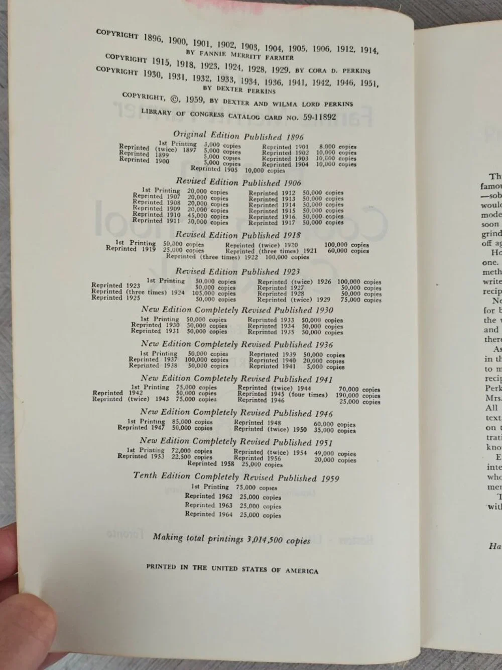 The Fannie Merritt Farmer Boston Cooking School Cookbook HC Tenth Edition 1964